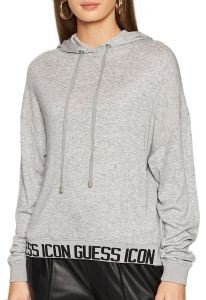 GUESS ΦΟΥΤΕΡ GUESS CLELIA HOODED W1BP09KA9C0 ΓΚΡΙ ΜΕΛΑΝΖΕ