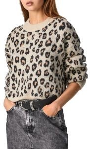 PEPE JEANS ΠΟΥΛΟΒΕΡ PEPE JEANS KATE ANIMAL PRINT PL701774 ΜΠΕΖ