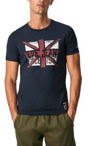 T-SHIRT PEPE JEANS ROLAND PM507858 ΜΠΛΕ ΣΚΟΥΡΟ (M) T-SHIRT PEPE JEANS ROLAND PM507858 ΜΠΛΕ ΣΚΟΥΡΟ (M)