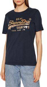 T-SHIRT SUPERDRY VL BOHO SPARKLE W1010731A ΣΚΟΥΡΟ ΜΠΛΕ (M)