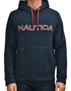 HOODIE NAUTICA LOGO K03770 ΣΚΟΥΡΟ ΜΠΛΕ