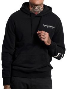 HOODIE FUNKY BUDDHA FBM004-016-06 ΜΑΥΡΟ