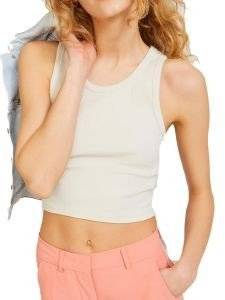 CROP TOP JJXX JXFALLON RIB 12200401 ΜΠΕΖ (XS) CROP TOP JJXX JXFALLON RIB 12200401 ΜΠΕΖ (XS)
