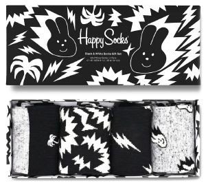   HAPPY SOCKS BLACK & WHITE XBWI09-9100 GIFT BOX 4 (41-46)