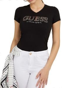 T-SHIRT GUESS TRINE W2GI05J1300 ΜΑΥΡΟ