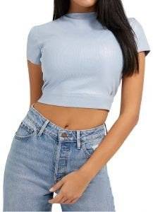 CROP TOP GUESS AURA W2GP25KAEV0 ΣΙΕΛ
