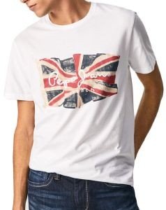 T-SHIRT PEPE JEANS FLAG LOGO N WAVING FLAG PM508273  (S)