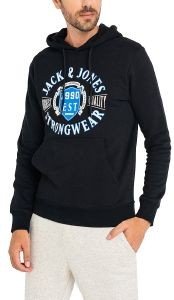 HOODIE JACK - JONES JJNEWDENIM 12210826 ΜΑΥΡΟ