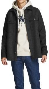 JACK - JONES ΤΖΑΚΕΤ JACK - JONES JOROLLIE OVERSHIRT 12209271 ΜΑΥΡΟ ΜΕΛΑΝΖΕ