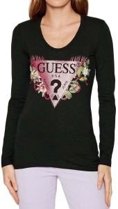 GUESS ΜΠΛΟΥΖΑ ΜΑΚΡΥΜΑΝΙΚΗ GUESS W2YI36J1311 ΜΑΥΡΟ