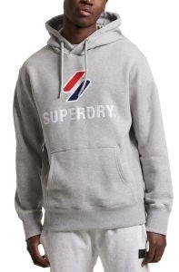 SUPERDRY HOODIE SUPERDRY SDCD CODE SL STACKED APQ M2011894B ΓΚΡΙ ΜΕΛΑΝΖΕ