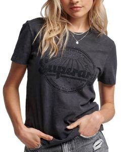 T-SHIRT SUPERDRY OVIN VINTAGE MERCH STORE SKINNY W1011098A ΜΑΥΡΟ/ΓΚΡΙ (L) T-SHIRT SUPERDRY OVIN VINTAGE MERCH STORE SKINNY W1011098A ΜΑΥΡΟ/ΓΚΡΙ (L)