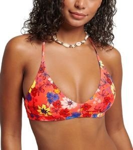 BIKINI TOP SUPERDRY OVIN VINTAGE TRI W3010364A FLORAL ΚΟΡΑΛΙ (M) BIKINI TOP SUPERDRY OVIN VINTAGE TRI W3010364A FLORAL ΚΟΡΑΛΙ (M)
