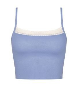 CROP TOP SLOGGI GO RIBBED ΓΑΛΑΖΙΟ (M) CROP TOP SLOGGI GO RIBBED ΓΑΛΑΖΙΟ (M)