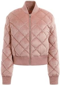 GUESS ΜΠΟΥΦΑΝ GUESS EVA QUILTED BOMBER W3YL08WFIS0 ΡΟΖ
