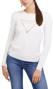 ΠΟΥΛΟΒΕΡ GUESS DIANE TRIANGLE LOGO W3YR46Z2NQ2 CREAM WHITE (L) ΠΟΥΛΟΒΕΡ GUESS DIANE TRIANGLE LOGO W3YR46Z2NQ2 CREAM WHITE (L)