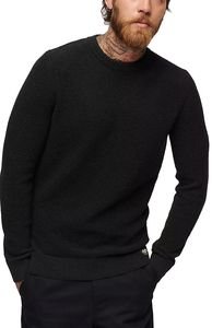 SUPERDRY ΠΟΥΛΟΒΕΡ SUPERDRY OVIN TEXTURED CREW KNIT JUMPER M6110567A ΜΑΥΡΟ