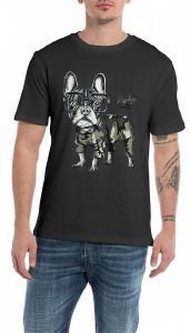 T-SHIRT REPLAY WITH BULLDOG M6677 .000.2660 098 ΜΑΥΡΟ (M) T-SHIRT REPLAY WITH BULLDOG M6677 .000.2660 098 ΜΑΥΡΟ (M)