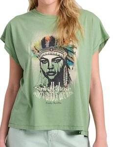 T-SHIRT FUNKY BUDDHA FBL009-110-04 MINERAL GREEN (S)