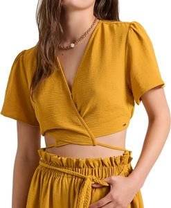 CROP TOP FUNKY BUDDHA FBL009-121-17 OLD GOLD (S)