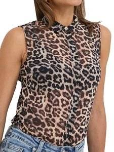 ΠΟΥΚΑΜΙΣΟ GUESS CLOUIS W3GH61WDW82 LEOPARD ΚΑΦΕ