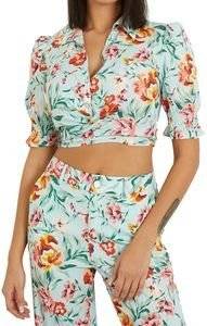 ΠΟΥΚΑΜΙΣΟ GUESS ADELE BOWED W4GH42WG4G0 FLORAL ΠΟΛΥΧΡΩΜΟ