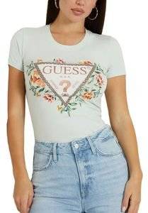 T-SHIRT GUESS TRIANGLE FLOWERS W4GI24J1314 ������� ������� (L)