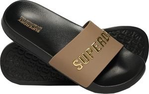  SUPERDRY SDRY LOGO VEGAN WF310216A BLACK/FOSSIL BROWN/METALLIC GOLD (36-37)