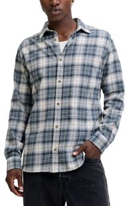 ΠΟΥΚΑΜΙΣΟ JACK & JONES JJJOSHUA ΚΑΡΟ 12279546 ΓΚΡΙ/ΜΠΛΕ