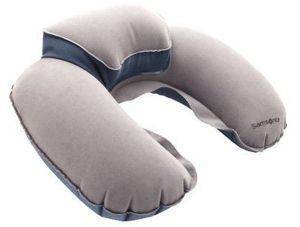SAMSONITE DOUBLE COMFORT PILLOW WITH POUCH/DARK GREY
