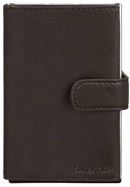 SAMSONITE ΚΑΡΤΟΘΗΚΗ SAMSONITE ALU FIT 202 SLIDE-UP WALLET DARK BROWN