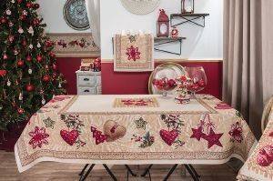 ΤΡΑΠΕΖΟΜΑΝΤΗΛΟ TEORAN STAR ΜΠΕΖ KOKKINO 140Χ220CM ΤΡΑΠΕΖΟΜΑΝΤΗΛΟ TEORAN STAR ΜΠΕΖ KOKKINO 140Χ220CM