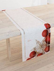 RUNNER SAINT CLAIR CHRISTMAS ΑΣΤΕΡΙ ΜΠΕΖ ΚΟΚΚΙΝΟ 40X175CM RUNNER SAINT CLAIR CHRISTMAS ΑΣΤΕΡΙ ΜΠΕΖ ΚΟΚΚΙΝΟ 40X175CM