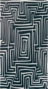   GUY LAROCHE VELOUR PRINTED 1910 BLACK AND WHITE 90X180CM