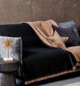   PALAMAIKI HOME DOUBLE-FACED SICILIA BLACK-GOLD 180X250CM