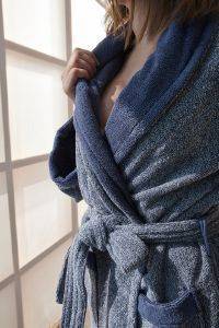 ΜΠΟΥΡΝΟΥΖΙ PALAMAIKI HOME BATHROBE COLLECTION BELAGIO ΜΠΛΕ (S/M)