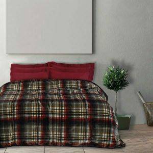 ΚΟΥΒΕΡΤΑ ΥΠΕΡΔΙΠΛΗ DAS HOME VELOUR 0451 ΚΡΕΜ-ΜΑΥΡΟ-ΓΚΡΙ-ΜΠΟΡΝΤΩ 220X240CM