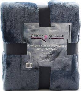 CHIOS HELLAS ΚΟΥΒΕΡΤΑ MONH CHIOS HELLAS FLANNEL 100% POLYESTER ΜΠΛΕ 150Χ200CM