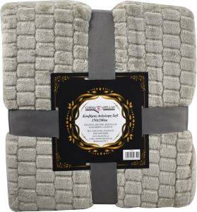 CHIOS HELLAS ΚΟΥΒΕΡΤΑ MONH CHIOS HELLAS ΑΝΑΓΛΥΦΗ SOFT 100% POLYESTER ΓΚΡΙ150Χ200CM
