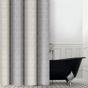 ΚΟΥΡΤΙΝΑ ΜΠΑΝΙΟΥ GUY LAROCHE ADORNO SILVER-TAUPE 180X185CM ΚΟΥΡΤΙΝΑ ΜΠΑΝΙΟΥ GUY LAROCHE ADORNO SILVER-TAUPE 180X185CM
