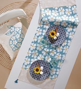 ΤΡΑΒΕΡΣΑ KENTIA EASTER 23-04 ΛΕΥΚΟ-ΓΑΛΑΖΙΟ 45X140 CM ΤΡΑΒΕΡΣΑ KENTIA EASTER 23-04 ΛΕΥΚΟ-ΓΑΛΑΖΙΟ 45X140 CM