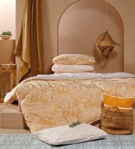 ΣΕΝΤΟΝΙΑ ΥΠΕΡΔΙΠΛΑ ΚΕΝΤΙΑ RENEE 11 MUSTARD- ECRU ΣΕΤ 4 ΤΜΧ 230X260CM