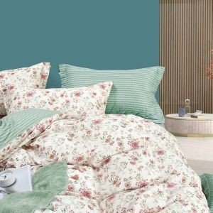 ΣΕΤ ΣΕΝΤΟΝΙΑ ΥΠΕΡΔΙΠΛΑ RYTHMOS MOLLY SPIRIT ΜΕΝΤΑ-ΦΟΥΞΙΑ 230X260CM