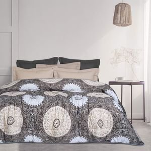 DAS HOME ΠΑΠΛΩΜΑ ΥΠΕΡΔΙΠΛΟ DAS HOME MICROFIBRE HAPPY 9608 ΓΚΡΙ ΜΑΥΡΟ ΣΟΜΟΝ 220Χ240CM