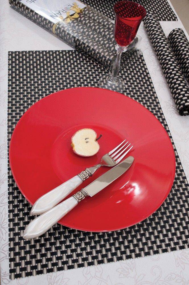TEORAN ΣΟΥΠΛΑ TEORAN PLACEMATS 01 ΠΛΑΣΤΙΚΟ 4ΤΜΧ ΜΑΥΡΟ 30Χ45CM