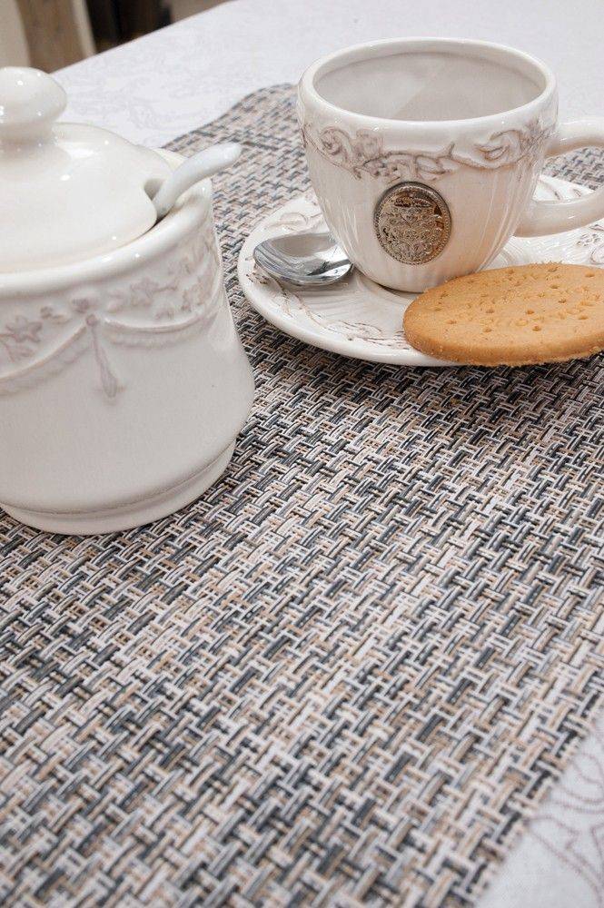 TEORAN ΣΟΥΠΛΑ TEORAN PLACEMATS 04 ΠΛΑΣΤΙΚΟ 4ΤΜΧ ΜΑΥΡΟ ΜΠΕΖ 30Χ45CM