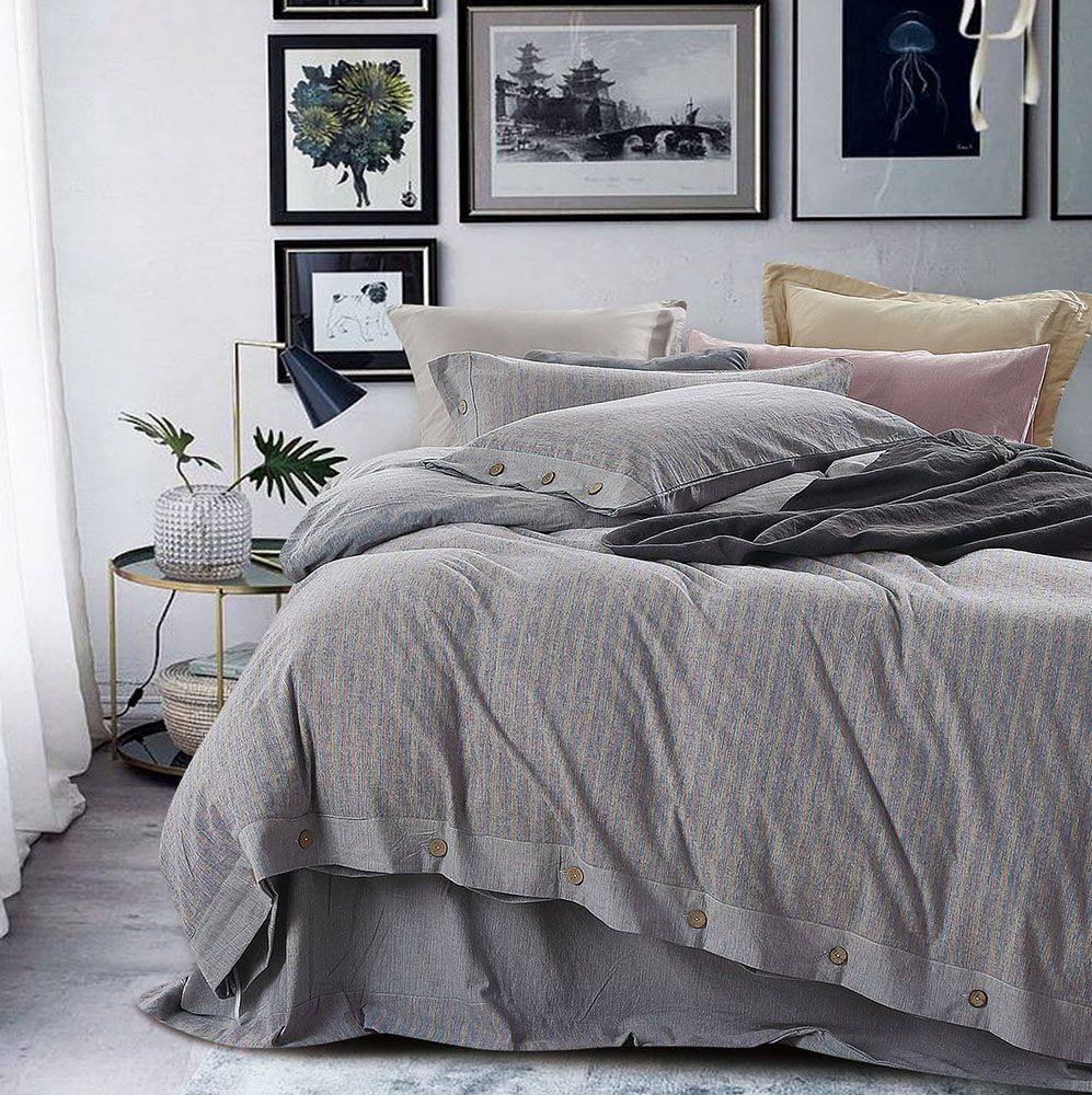 ΠΑΛΑΜΑΙΚΗ ΠΑΠΛΩΜΑΤΟΘΗΚΗ ΥΠΕΡΔΙΠΛΗ PALAMAIKI HOME COLOUR - WEAVE YD-29 3ΤΜΧ ΓΚΡΙ 230X250CM