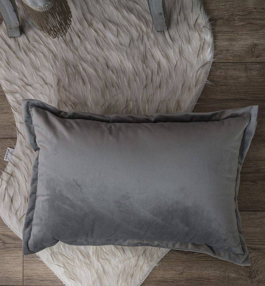TEORAN ΔΙΑΚΟΣΜΗΤΙΚΗ ΜΑΞΙΛΑΡΟΘΗΚΗ TEORAN VELVET 11 ΓΚΡΙ 30X50CM