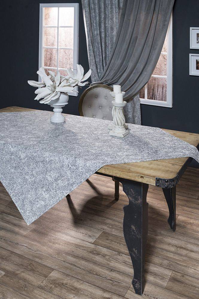 TEORAN ΤΡΑΠΕΖΟΚΑΡΕ TEORAN RAVENNA ΓΚΡΙ 135X135CM