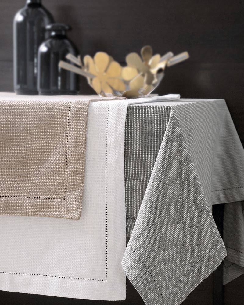 RYTHMOS ΤΡΑΠΕΖΟΜΑΝΤΗΛΟ RYTHMOS ROVENZA 2 ΛΕΥΚΟ 140X140CM